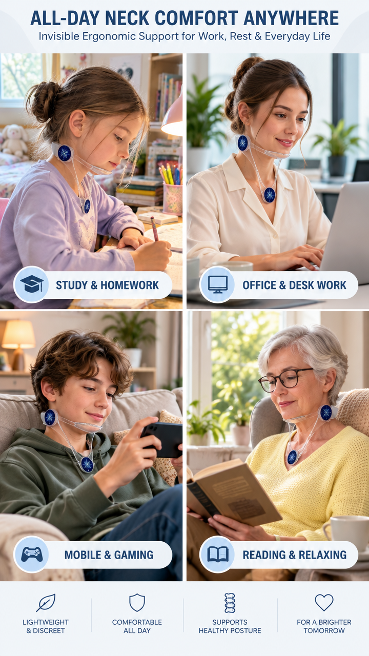 Adjustable Neck Support – Hands-Free Comfort